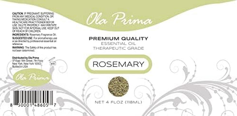 Ola Prima Oils 4oz - Rosemary Essential Oil - 4 Fluid Ounces - Aromatherapy Oil - Therapeutic Grade Rosemary Oil