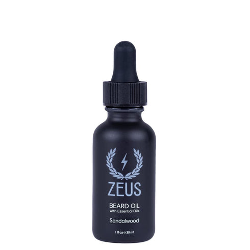ZEUS Natural Beard Oil, Premium Conditioning Oil for Beard & Mustache, Sandalwood, 1 oz., MADE IN USA