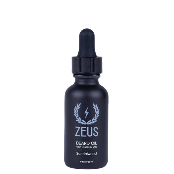 ZEUS Natural Beard Oil, Premium Conditioning Oil for Beard & Mustache, Sandalwood, 1 oz., MADE IN USA