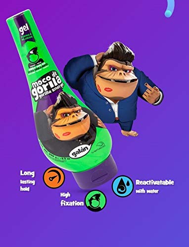 Moco de Gorila Galan Hair Gel, Extra Brillante Hair Styling Gel, 11.9 oz Squizz Bottle