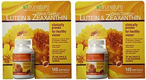 Trunature Vision Complex Lutein and Zeaxanthin Supplement, 140 Count, 2 Packs