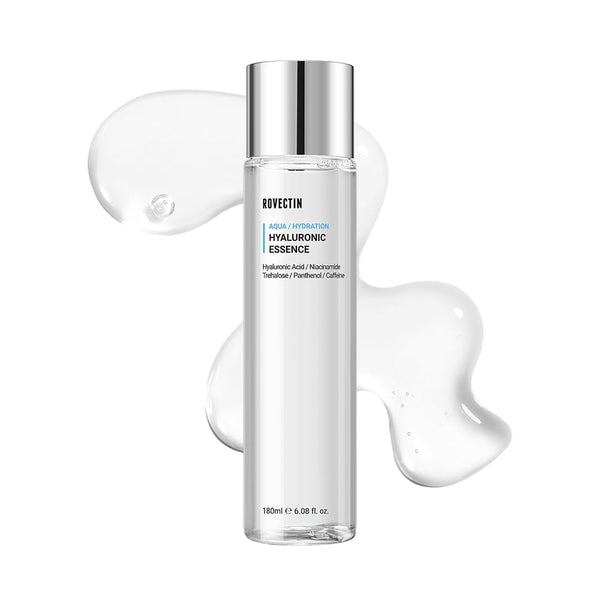 ROVECTIN Aqua Hyaluronic Essence - 7 Layers Hyaluronic Acid Facial Toner with Niacinamide & Panthenol, 6.08 fl.oz