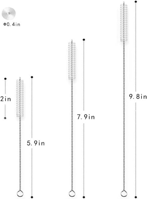 9 Pcs Drinking Straw Cleaner Brush Kit ¦ Reusable Extra Long Pipe Cleaners for Tumbler, Sippy Cup, Bottle, Tube, Teapot