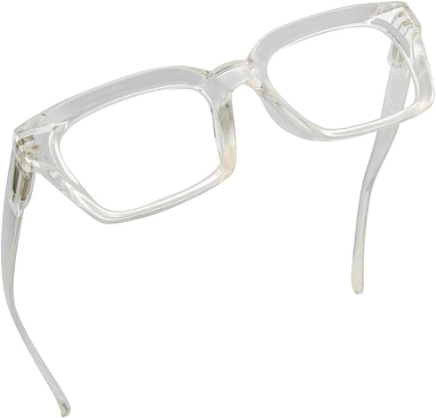 Eyekepper Ladies Reading Glasses, Oversized Square Design Readers for Women, Transparent