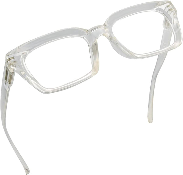 Eyekepper Ladies Reading Glasses, Oversized Square Design Readers for Women, Transparent
