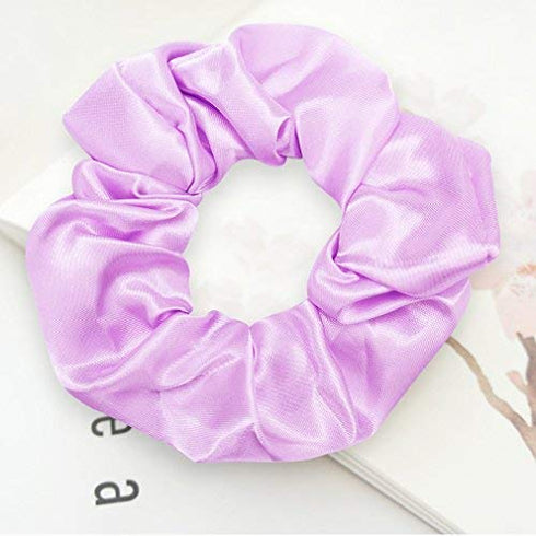 Jaciya 12 Pack Purple Satin Hair Scrunchies, Elastic Band Hair Bobbles, Ponytail Holder Hair Accessories for Women Girls