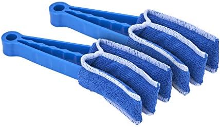 Superio 2 Pack Blue Window Blinds Cleaner with Microfiber Sleeve, Fan Blade Duster Tool, Air Duct Cleaning Tools