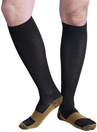 Medex Lab Inc (1 Compression Copper Socks Pair) Calves High Below Knee For Sport Medical Nurse.