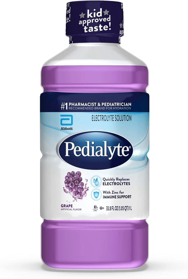 Pedialyte Grape Electrolyte Solution, Hydration Drink, 1 Liter