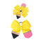 Pencil Girls Jumbo Hair Bow Ponytail Holder Clips for Cheerleader Girls, 1 Count (Yellow)
