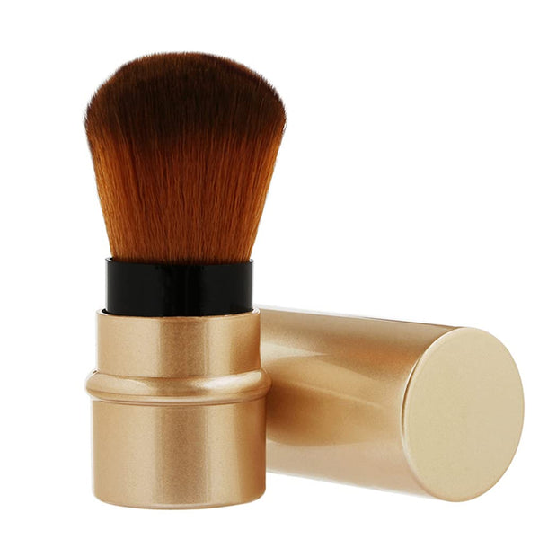 Kabuki Foundation Brush - Retractable Professional Travel Brushes for Mineral Powder, Blush, Contouring