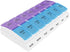 Ezy Dose Weekly AM/PM Pill Organizer, 7-Day Vitamin Box, Small Pop-out Compartments, Blue and Purple Lids
