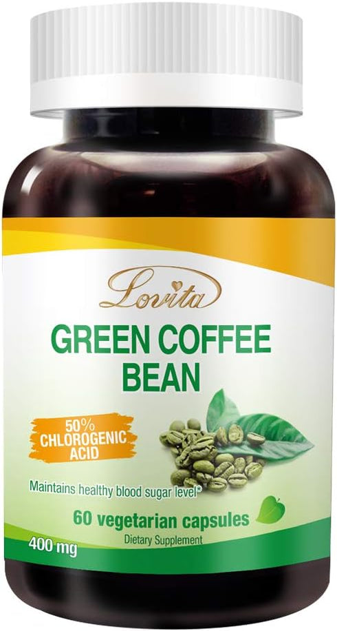Green Coffee Bean Extract - Natural Antioxidant, High Potency 1600mg Equivalent, Vegan-Friendly Dietary Supplement (60