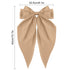 Silky Satin Hair Bows for Women, 2Pcs Oversized Black Hair Ribbons with Long Tail Clips, Aesthetic Accessories