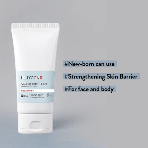 Illiyoon Ceramide Ato Lotion - 2.3 fl.oz. Lightweight Moisturizer for Dry & Sensitive Skin, Vegan Certified Korean Skin