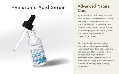 Miracle Glow Anti Aging Hyaluronic Acid Serum for Face with Vitamin C, E - Skin Brightening, Hydrating Collagen Boost