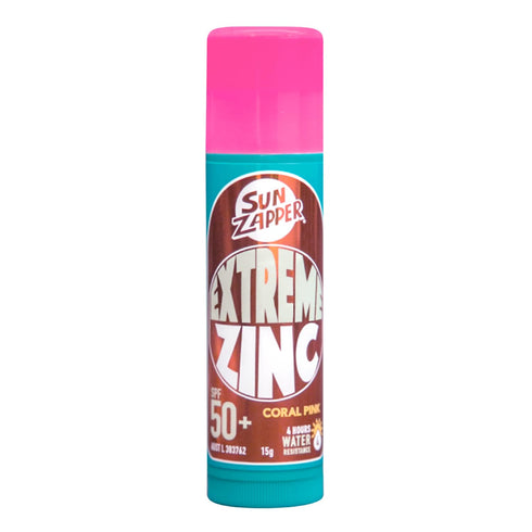 Sun Zapper Extreme Zinc Stick (Coral Pink) - Mineral Sunscreen Stick SPF50+ for Unbeatable Sun Protection