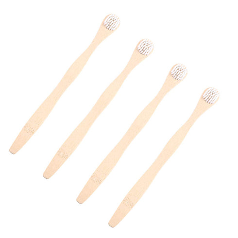 Small Toothbrush Dental 4pcs Bamboo Brush Oral Bad Breath Brush Deep Cleaning Tool for Men Women Adults Oral Stainless Steel