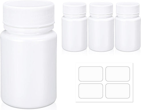 Empty Plastic Pill Bottle Medicine Bottles, Reagent Chemical Container with Smooth Screw Lid for Liquid Solid Powder
