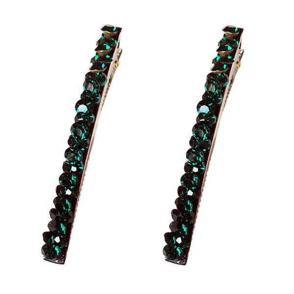 Vpang 2 Pcs Shiny Rhinestone Hair Barrette Clip and Bobby Pins for Women