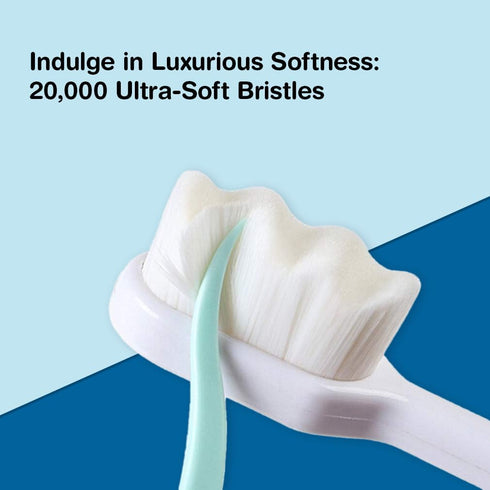 3PCS PureSoft Eco Toothbrush, 20000 Ultra Soft Micro Nano Bristles, BPA-Free, Lightweight with Travel Case for