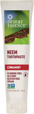 Desert Essence Natural Neem Toothpaste - Cinnamint - 6.25 Oz - Pure Essential Oil, Baking Soda, Sea Salt