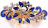 Women's Multilayered Peacock Shaped Rhinestone French Barrette Hair Clip, Blue