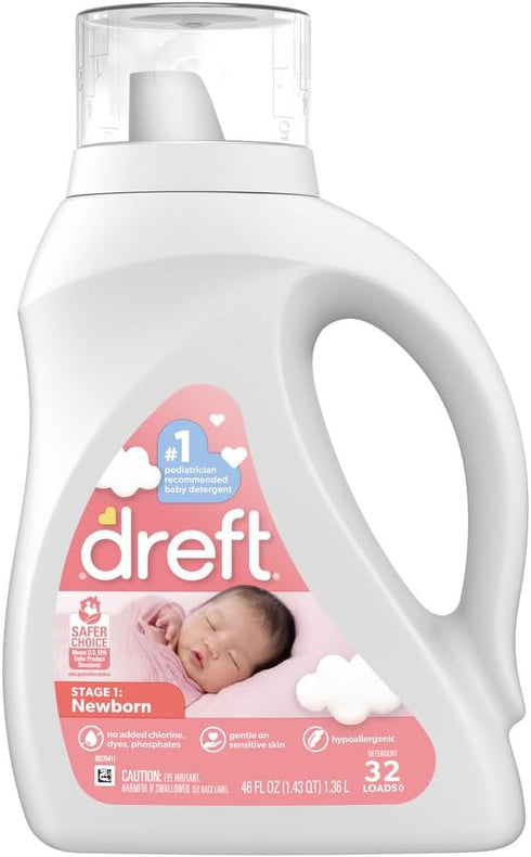 Dreft Stage 1: Newborn Baby Liquid Laundry Detergent - 32 Loads, 46 fl oz