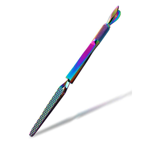 SILPECWEE Colorful Stainless Steel Nail Art Pincher, 1Pc Cuticle Pusher, Multi-Function Nail Care Tools
