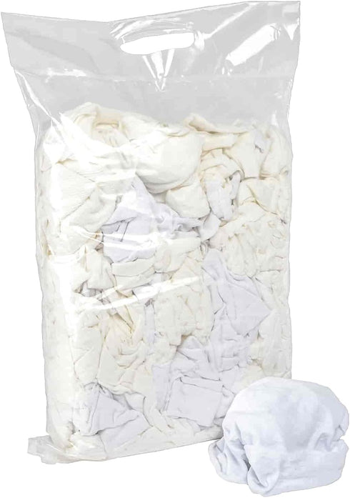 Premium White Knit Cotton T-Shirt Cloth Wiping Rags (2.00) for Cleaning