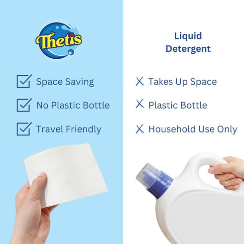 Thetis Laundry Detergent Sheets, 50 sheets (100 Loads), Eco-Friendly, Fast Dissolving, Fresh Floral Scent