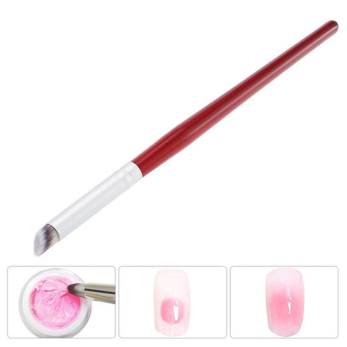 WOKOTO Nail Gradient Brush with Red Wooden Handle for UV Gel Nail Design