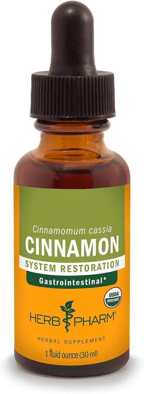 Herb Pharm Certified Organic Cinnamon Liquid Extract for Cardiovascular Support, 1 Ounce