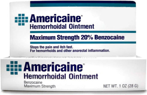 Americaine Hemorrhoidal Ointment, Maximum Strength 20% Benzocaine, 1 oz (Pack of 2)