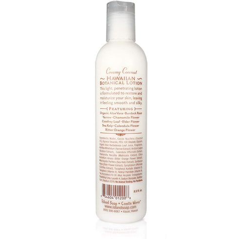 Island Soap and Candle Works Coconut Scented Body Lotion, 8.5 Fl Oz, Paraben Free, Hydrating Hawaiian Skincare