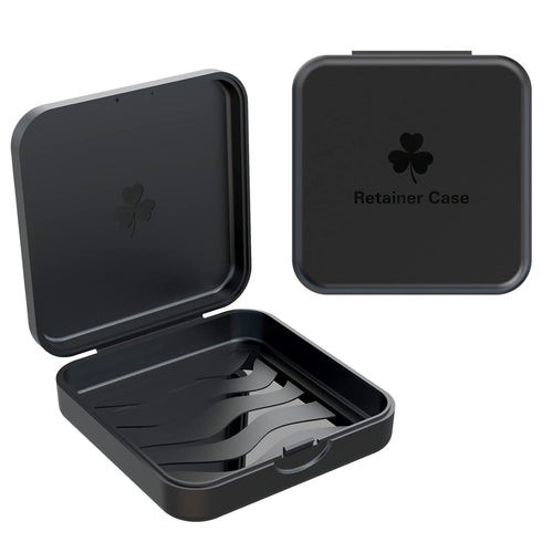 Retainer Case, ARGOMAX Aligner Case, 2 Piece Orthodontic Box for Braces (Black)
