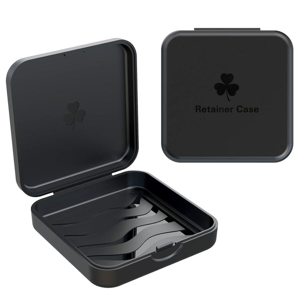 Retainer Case, ARGOMAX Aligner Case, 2 Piece Orthodontic Box for Braces (Black)