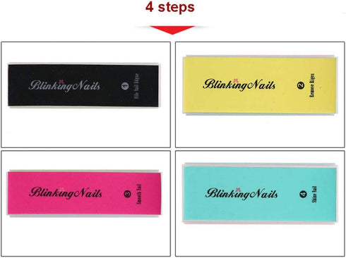 Nail Buffer Block, 4 Way Nail Files and Buffers Kit, Mini Natural Nail Polisher Sanding File for Manicure