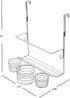 Home Basics 4 Compartment Over the Cabinet Hair Care and Styling Tool: Multi-Purpose Bath Accessory, Chrome