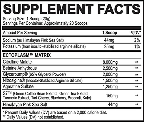 Black Magic Supply Ecto Plasm Non-Stimulant Pump Igniter | Supernatural Pump Formula | 20 Scoops | Fruit Punch |