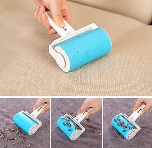 Reusable Sticky Picker Set - Cleaner Lint Roller Pet Hair Remover Brush, Blue