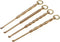 Vugyue 4Pcs Gold Ear Pick Ear Curette Cleaner, Brass Reusable Ear Cleaner with