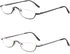 KoKoBin Half Reading Glasses, 2 Pairs Half Rim Metal Frame Glasses for Men and Women, Black+Gunmetal 1.75