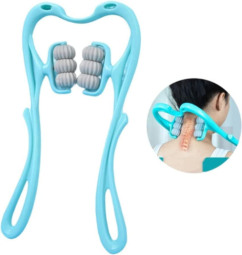 Neck Massager Roller, Handheld Massager with 6 Balls for Neck Pain Relief and Deep Tissue Massage