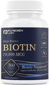 Puregen Labs Biotin 10,000 MCG - High Potency Beauty Support for Healthy Hair, Skin & Nails - Non-GMO, Gluten Free |
