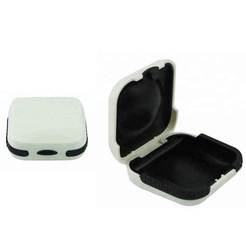 Hard Small Hearing Aid Case, Splashproof with Cushioned Interior for 2 Hearing Aids, ITE, RIC, CIC