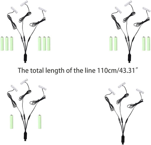 JONbinbkl 3in1 1-4pcs1.5V AA Batteries Eliminators USB Power Supply Replace AA Batteries for Clock Toys Holiday Lights