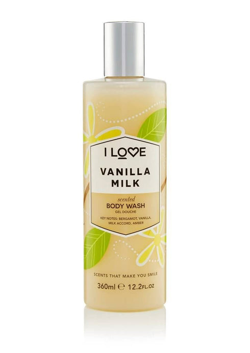 I Love Vanilla Milk Scented Body Wash - 12.7 oz, Moisturizing Body Wash and Foaming Bubble Bath
