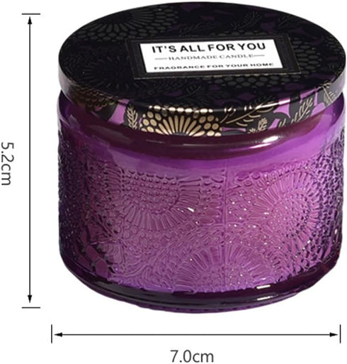 T-shin Jar,230G Embosse Scented Candle Glass in Perfume Floral Soy Wax Aroma Candle for Wedding Anniversaries Birthday