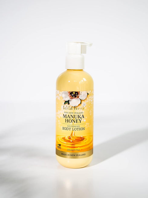 Wild Ferns Manuka Honey Nourishing Body Lotion, Large 230ml, 93% Natural
